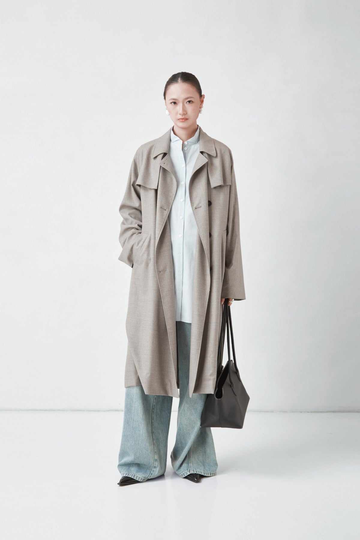 Belted trench coat