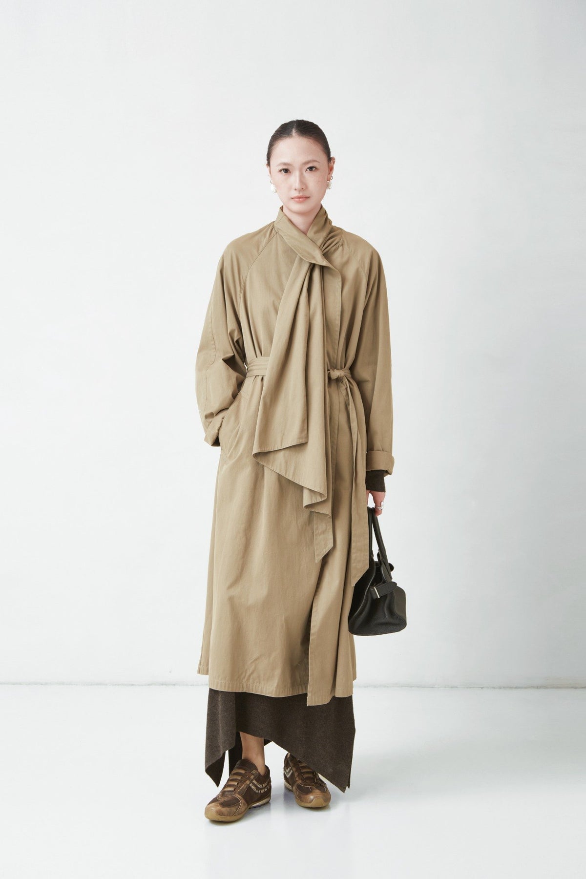 Belted long coat