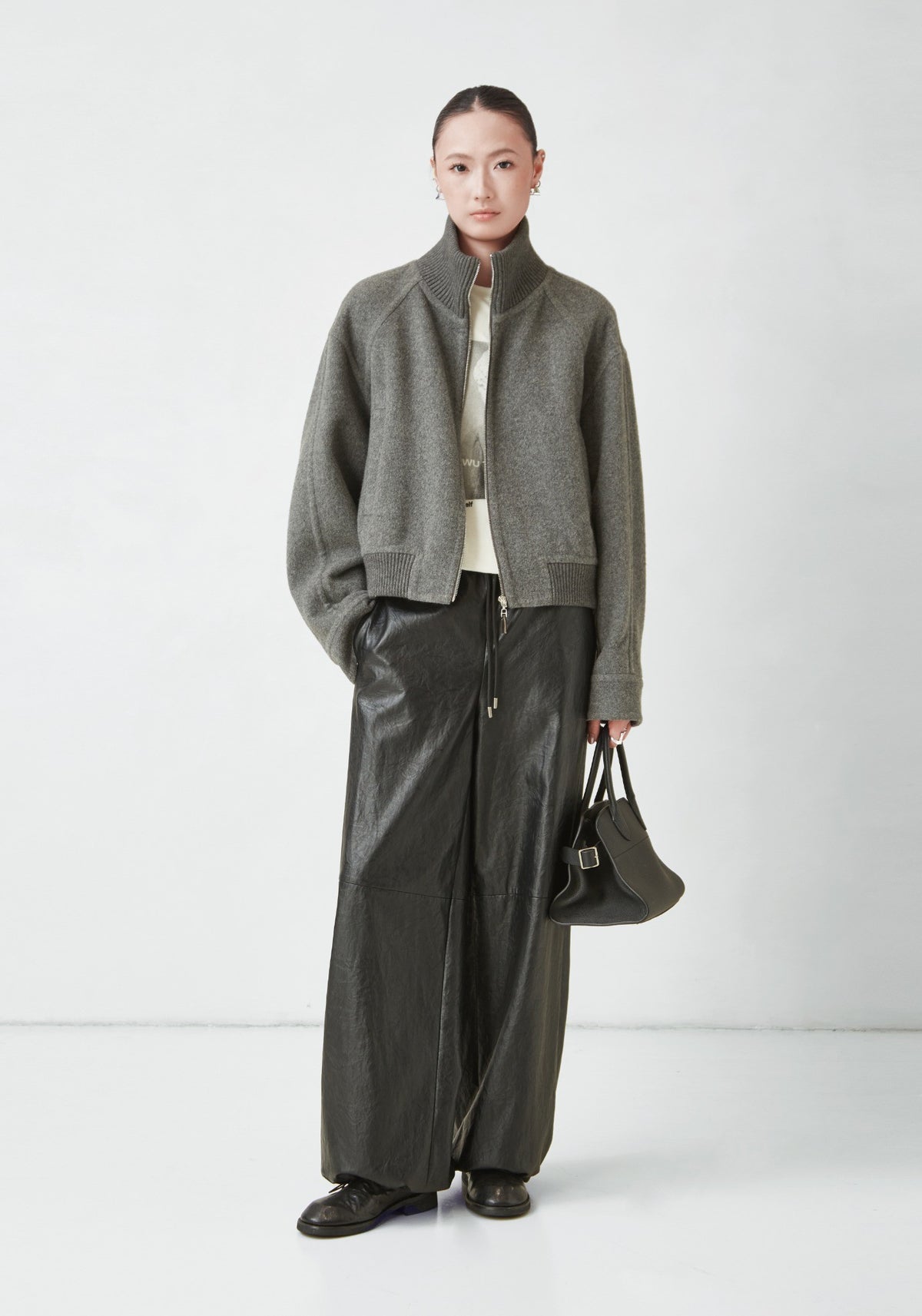Grey zip-up jacket