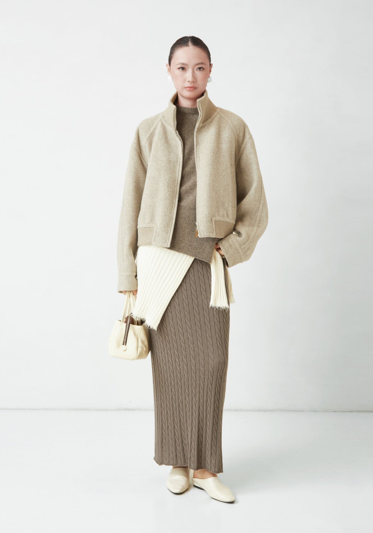 Beige zip-up jacket
