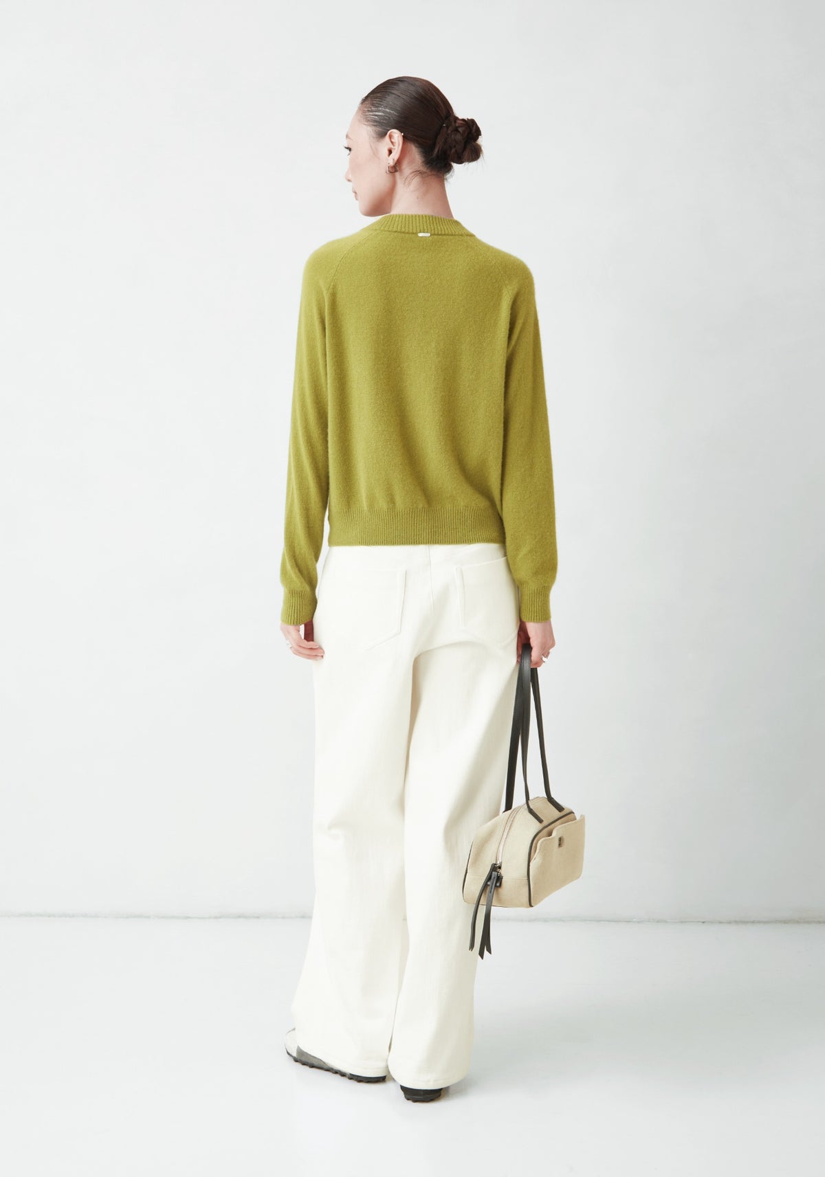 WU TANG Pocket-detail cardigan, Yellow green, view 2