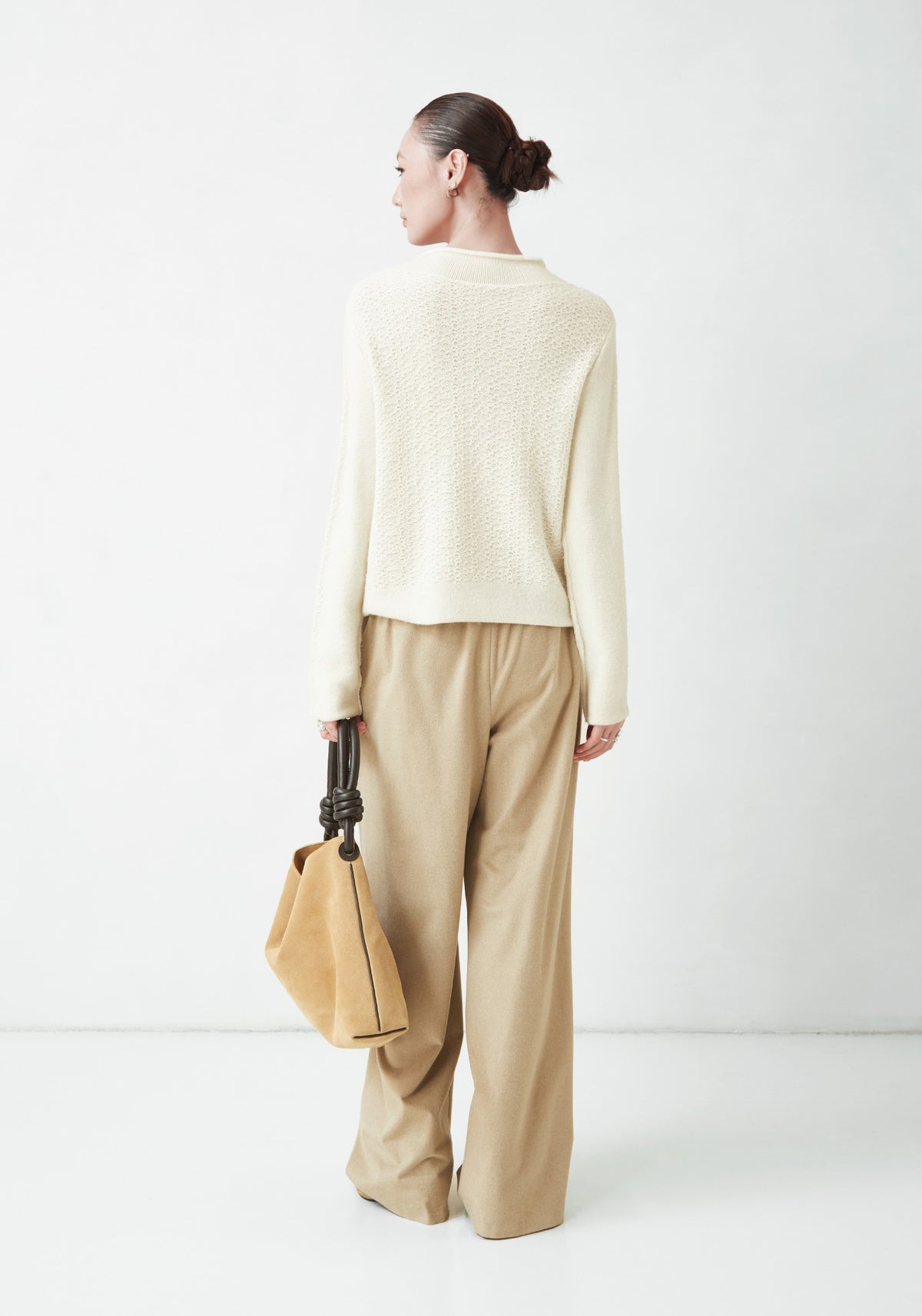 WU TANG Textured collared cardigan, Cream, view 2