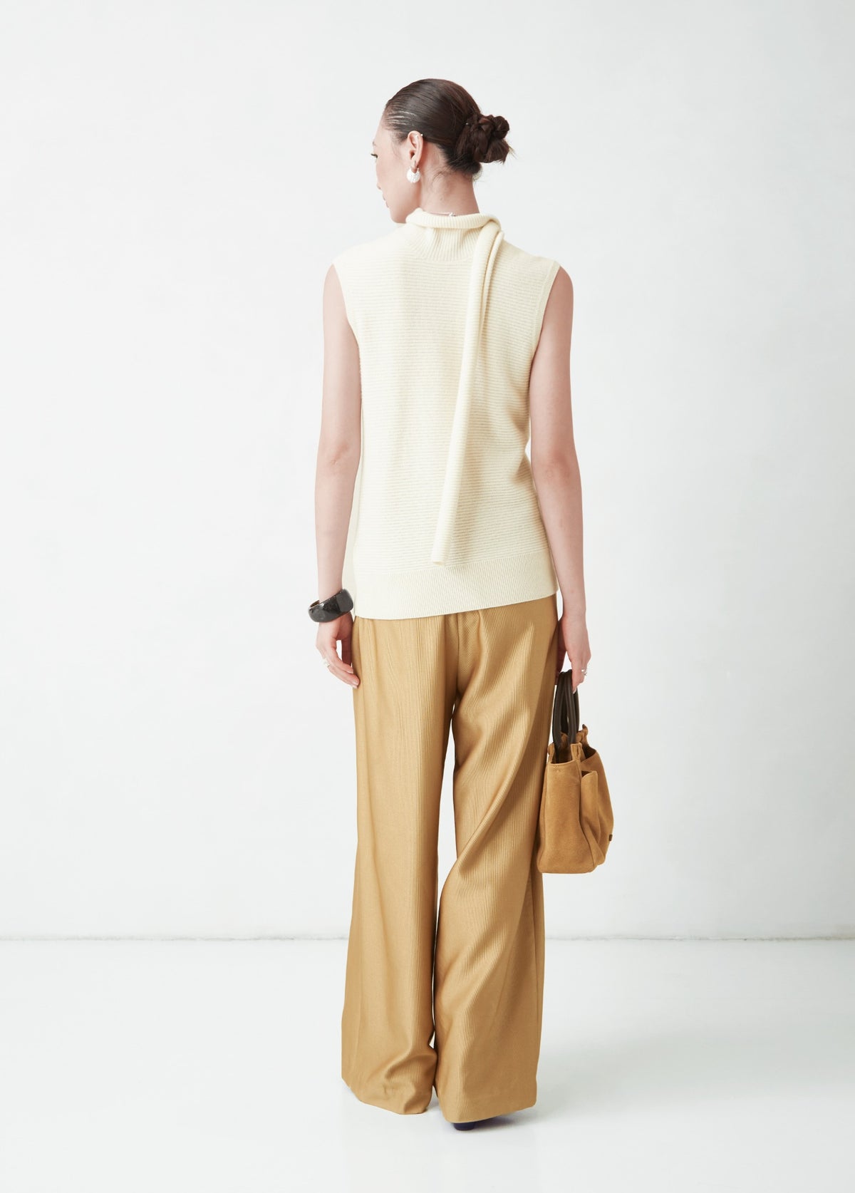 WU TANG Sleeveless knit top, Cream, view 2