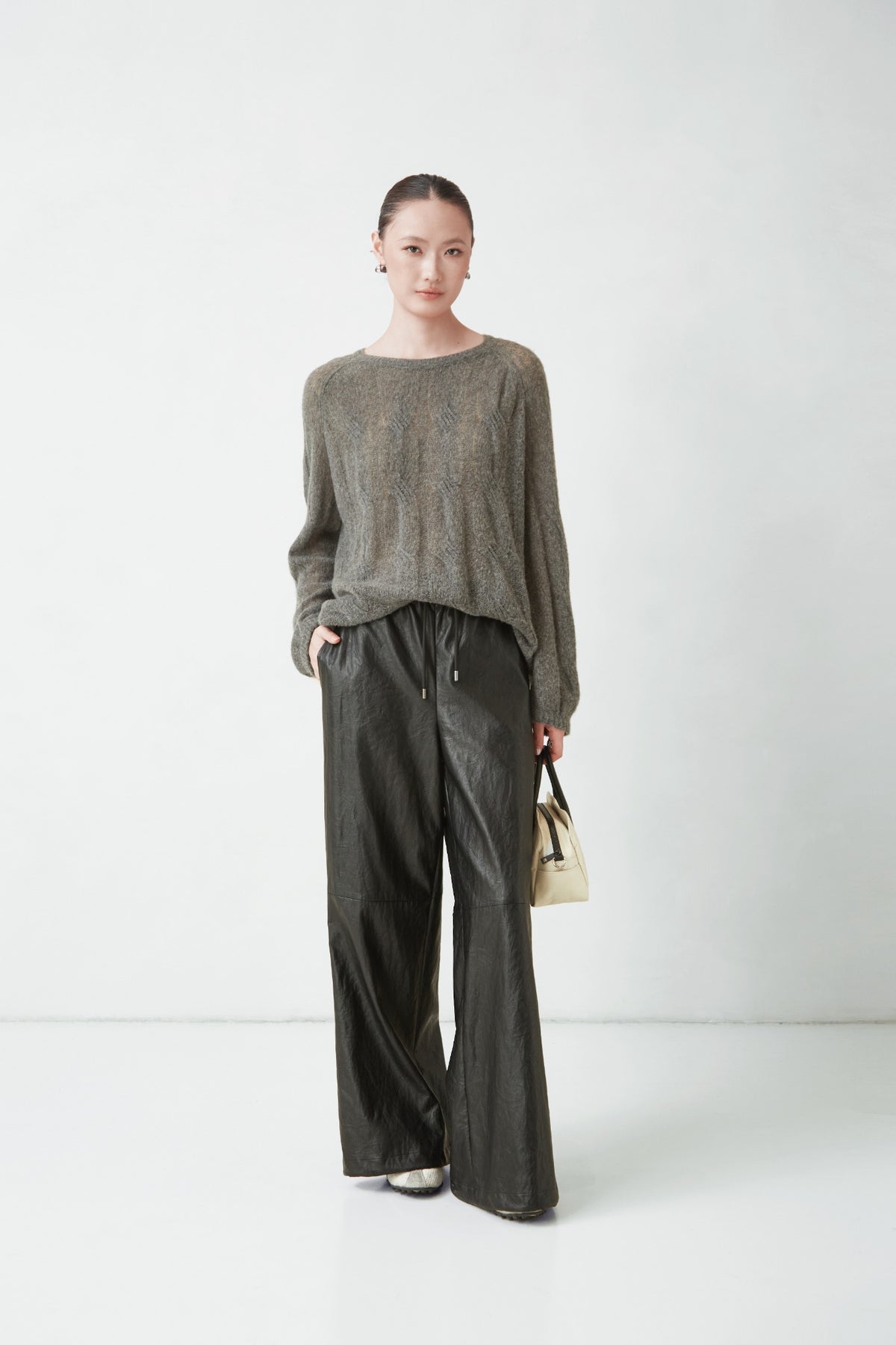Pointelle-knit jumper