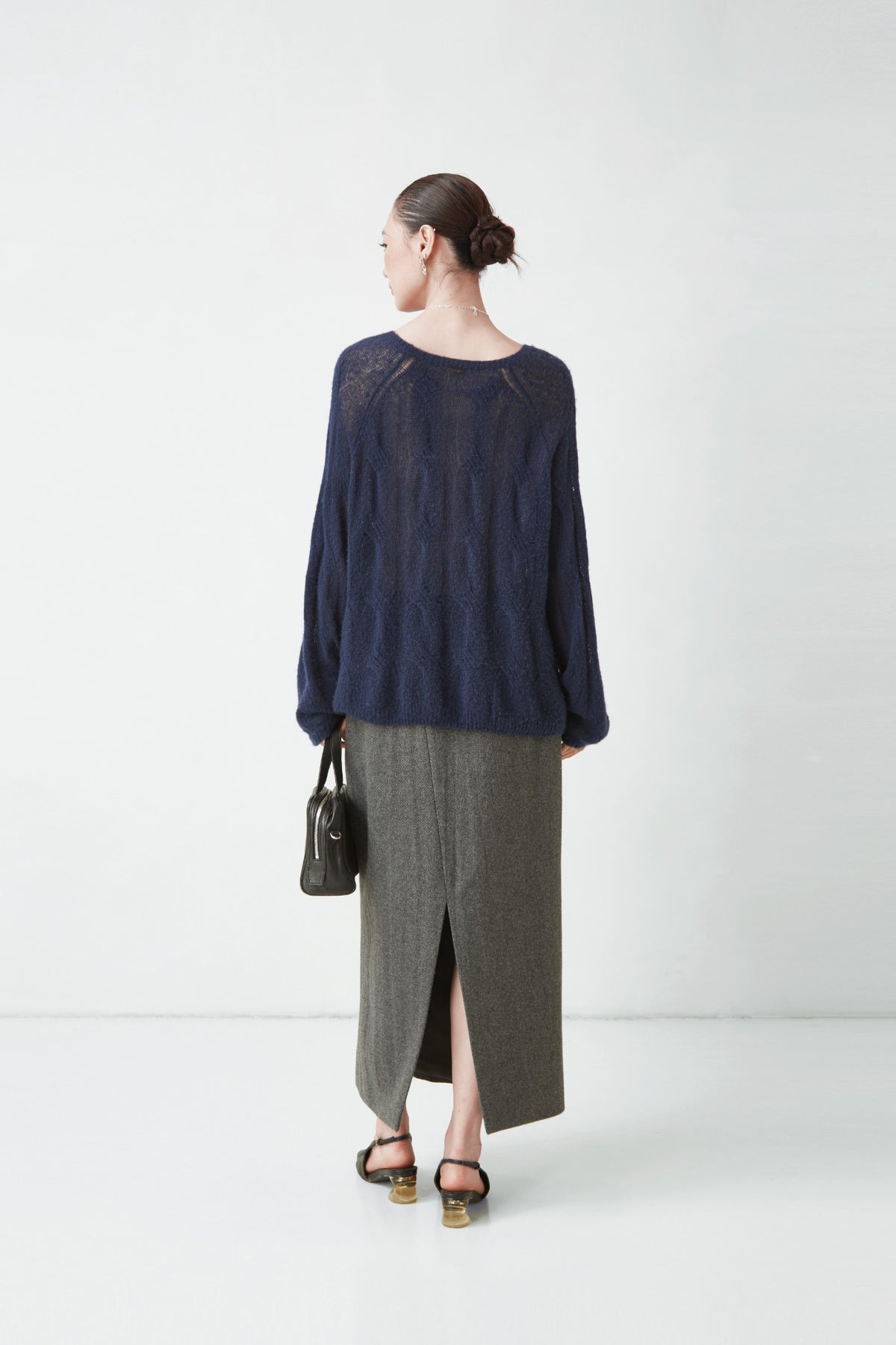 WU TANG Pointelle-knit jumper, Deep blue, view 2