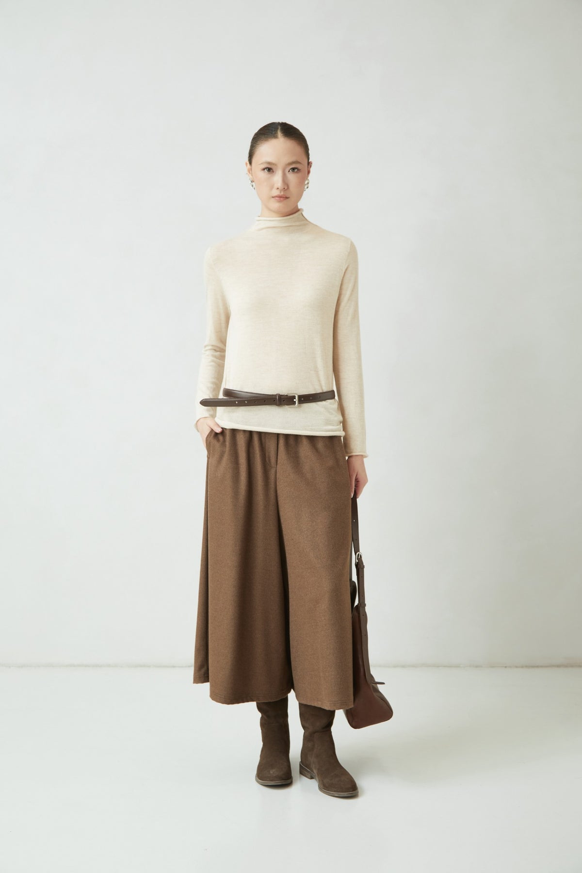 Mock-neck knit top