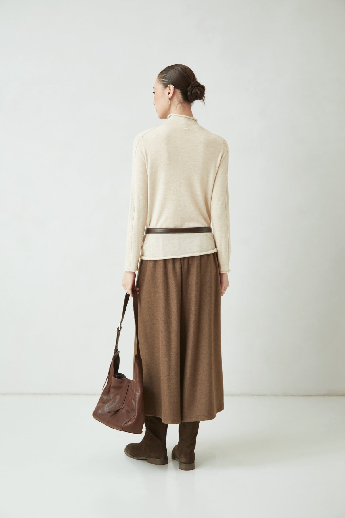 WU TANG Mock-neck knit top, Light beige, view 2