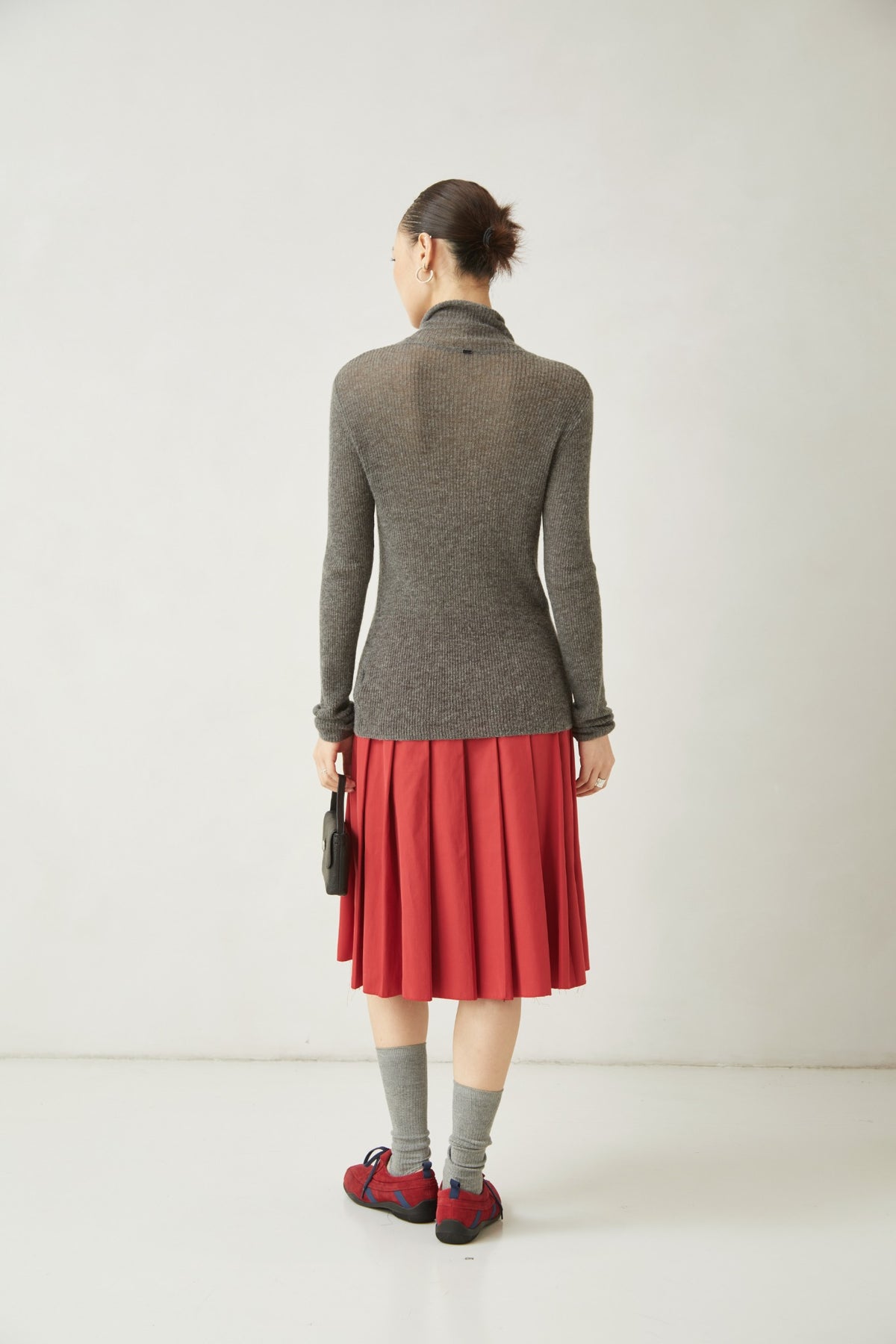 WU TANG High-neck ribbed cardigan, Grey, view 2