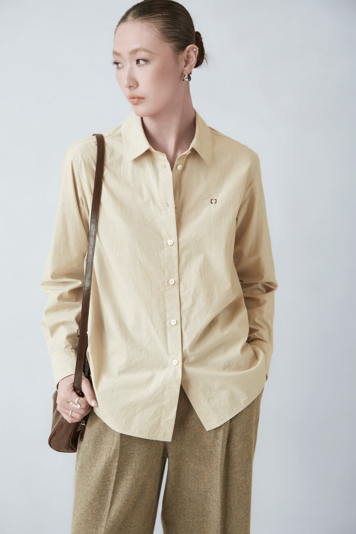 WU TANG Button-front shirt, Pale yellow, view 3