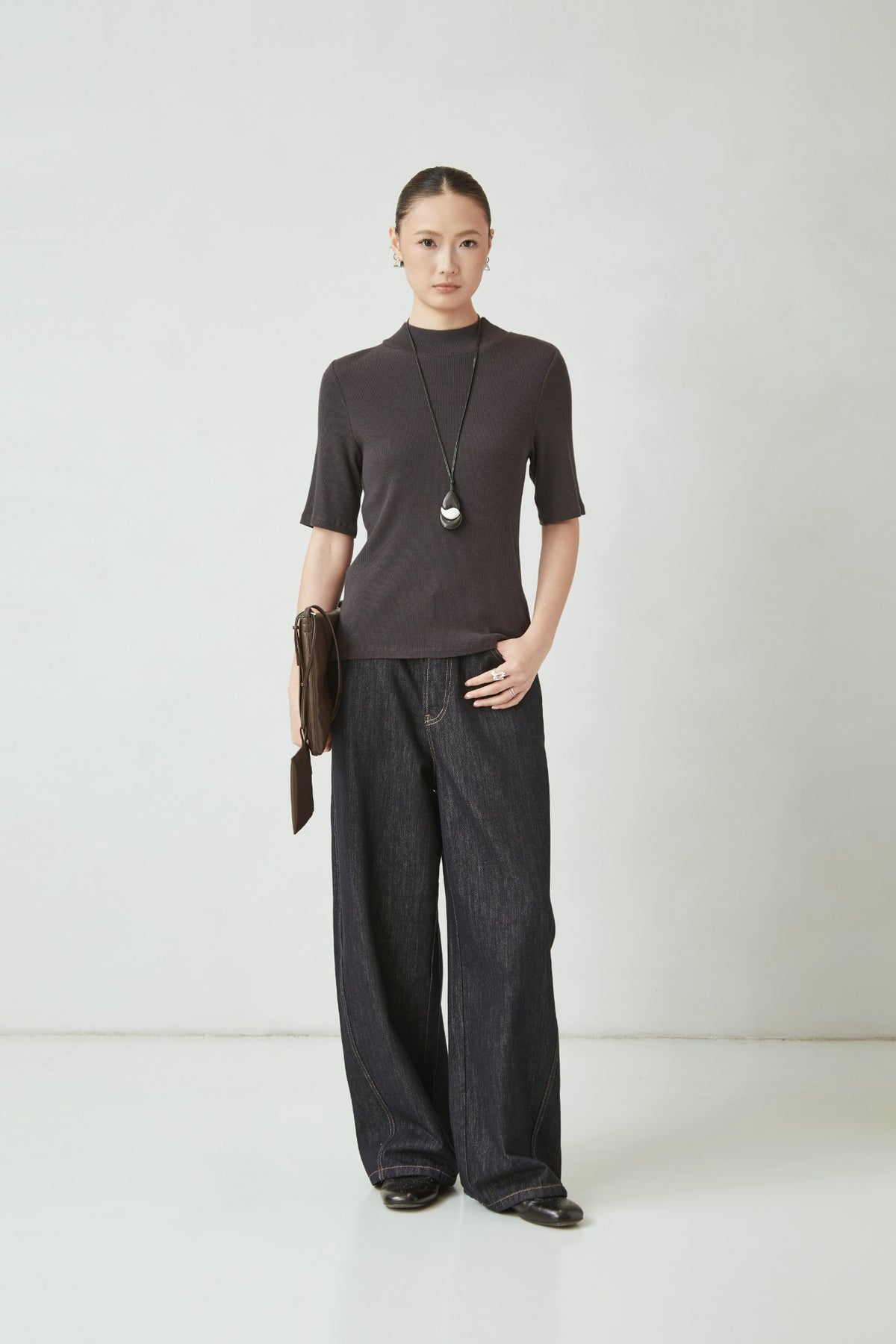 WU TANG Wide-leg jeans, Dark indigo, view 1