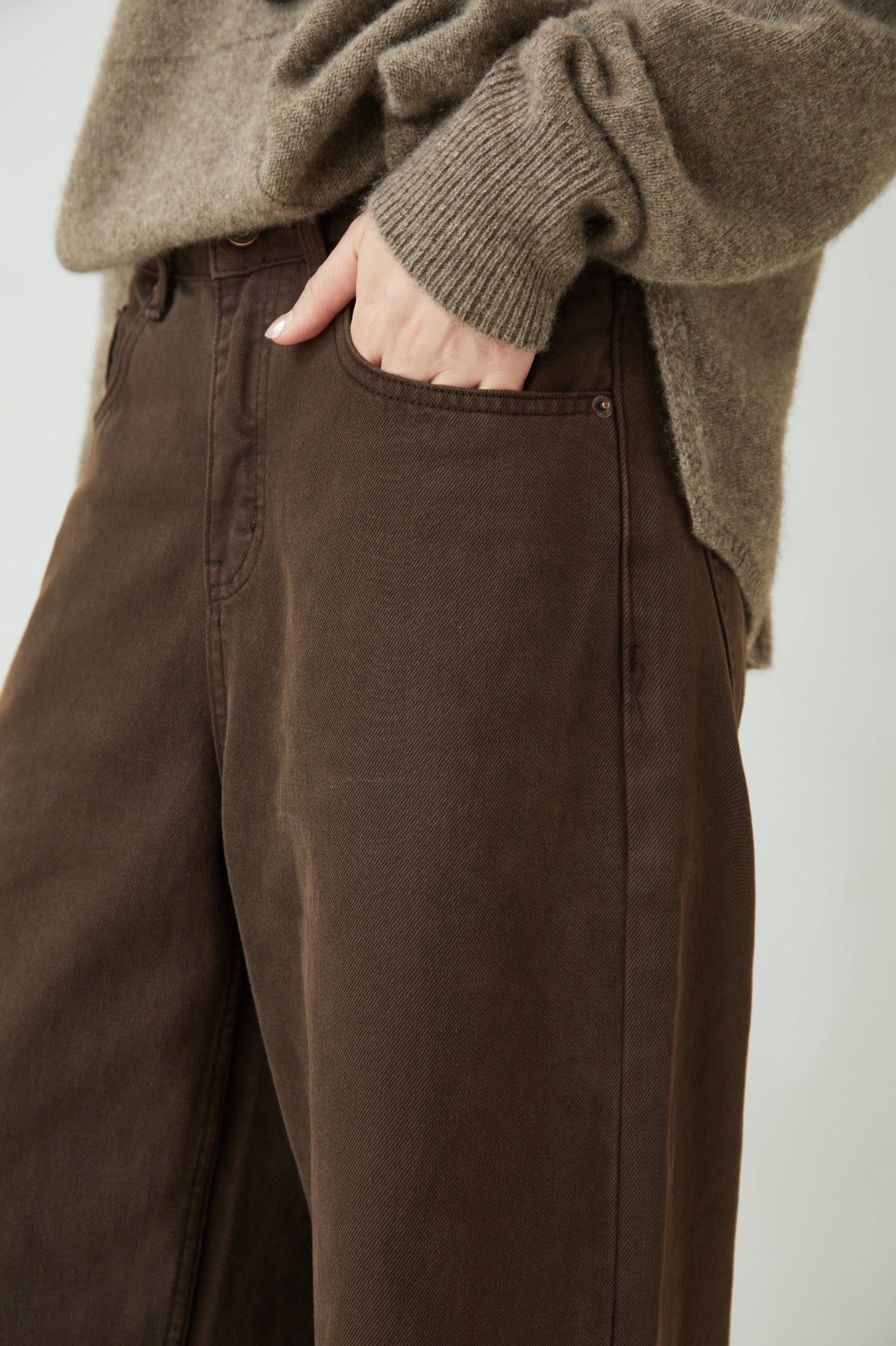 WU TANG Brown wide-leg trousers, Brown, view 4